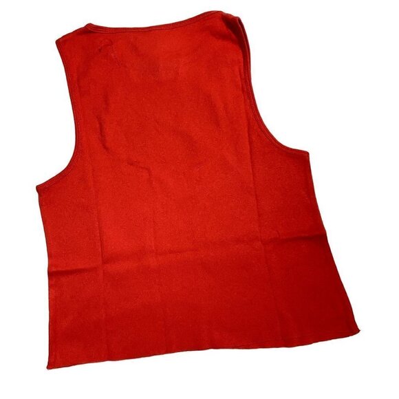 Bravado The Rolling Stones Sz Lg Red USA Ribbed Tank Raw Hem - Picture 4 of 9